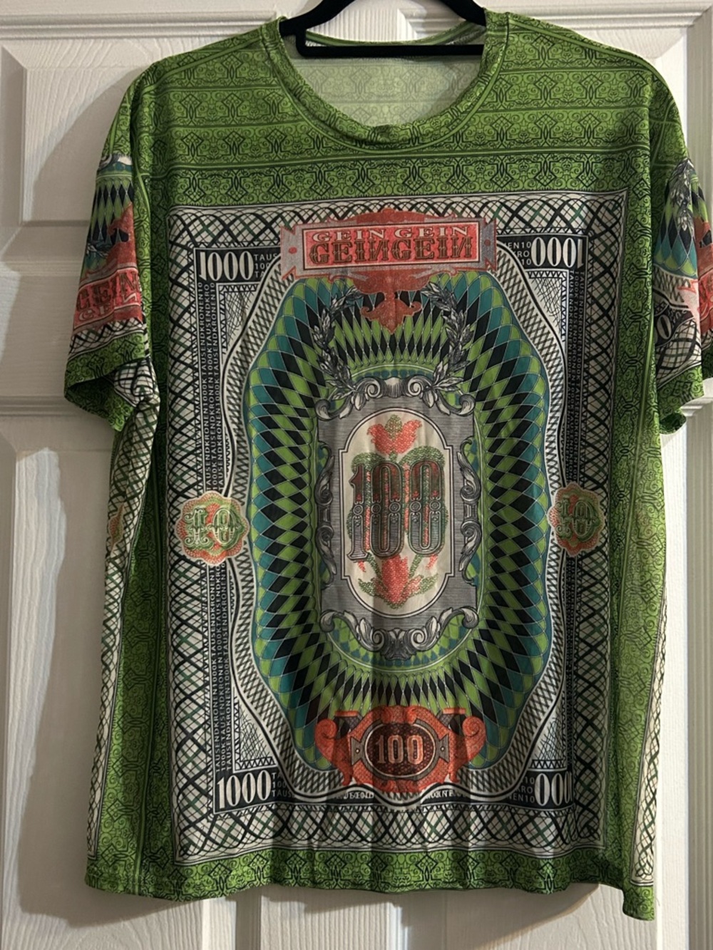 Mesh Oversized Money Print Tee